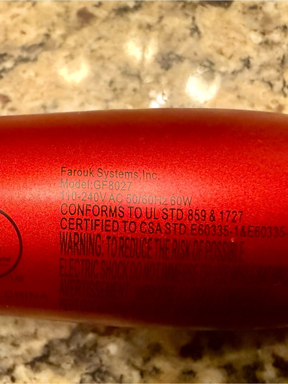 CHI Red Ceramic Curling Iron - Professional Hair Styling Tool - Picture 4 of 4
